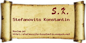 Stefanovits Konstantin névjegykártya